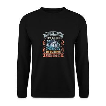 La majeure partie de ma vie, j’ai Vintage Catfish Hunter - Sweat-shirt Unisexe - noir - Devant - Alina (178cm) & Michal (187cm)