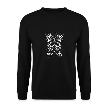 Tribal Butterfly Cyber Sigil For A Cybersigilism - Unisex Sweatshirt - black - Front - Alina (178cm) & Michal (187cm)