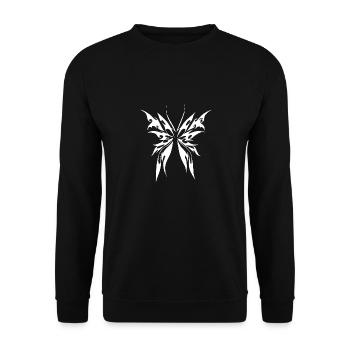 Awesome Cyber Butterfly Cybersigilism A Geometric - Unisex Sweatshirt - black - Front - Alina (178cm) & Michal (187cm)