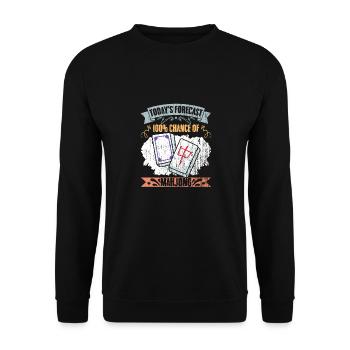 Rétro Prévisions d’aujourd’hui 100% De Chances De Mahjong A - Sweat-shirt Unisexe - noir - Devant - Alina (178cm) & Michal (187cm)
