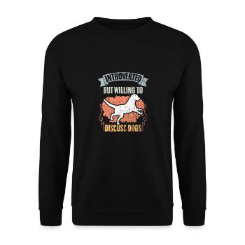 Vintage Introverti Mais Prêt À Discuter Des Chiens A - Sweat-shirt Unisexe - noir - Devant - Alina (178cm) & Michal (187cm)