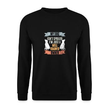 Génial mon chien n’est pas gâté, je suis juste bien dressé - Sweat-shirt Unisexe - noir - Devant - Alina (178cm) & Michal (187cm)