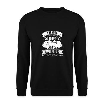 Funny I'm Here To Pet All The Cats A Cat Sitting - Unisex Pullover - Schwarz - Vorne - Alina (178cm) & Michal (187cm)