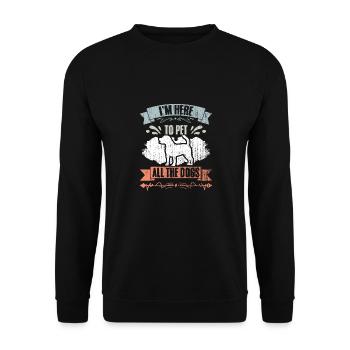 I'm Here To Pet All The Cats Retro Cat Sitting A - Unisex Pullover - Schwarz - Vorne - Alina (178cm) & Michal (187cm)