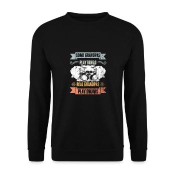 Some Grandpas Play Bingo Real Grandpas Retro - Unisex Pullover - Schwarz - Vorne - Alina (178cm) & Michal (187cm)