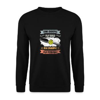Some Grandpas Play Bingo Real Grandpas Play Retro - Unisex Pullover - Schwarz - Vorne - Alina (178cm) & Michal (187cm)