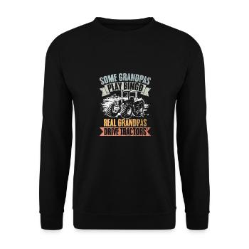 Certains grands-pères jouent au bingo Real Grandpas Drive - Sweat-shirt Unisexe - noir - Devant - Alina (178cm) & Michal (187cm)
