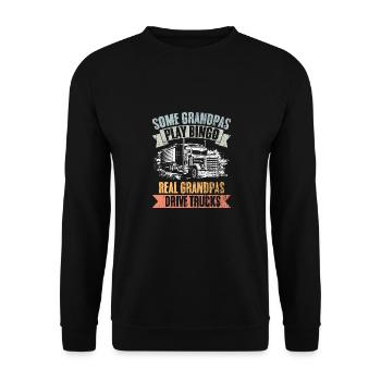 Some Grandpas Play Bingo Real Grandpas Drive - Unisex Pullover - Schwarz - Vorne - Alina (178cm) & Michal (187cm)