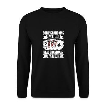 Some Grandmas Play Bingo Real Grandmas Play Funny - Unisex Pullover - Schwarz - Vorne - Alina (178cm) & Michal (187cm)