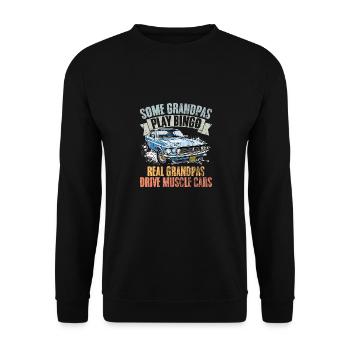 Some Grandpas Play Bingo Real Grandpas Retro - Unisex Pullover - Schwarz - Vorne - Alina (178cm) & Michal (187cm)