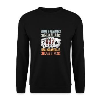 Some Grandmas Play Bingo Real Grandmas Play Retro - Unisex Sweatshirt - black - Front - Alina (178cm) & Michal (187cm)