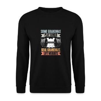 Some Grandmas Play Bingo Real Grandmas Retro - Unisex Pullover - Schwarz - Vorne - Alina (178cm) & Michal (187cm)