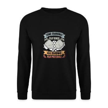 Some Grandmas Play Bingo Real Grandmas Play Funny - Unisex Pullover - Schwarz - Vorne - Alina (178cm) & Michal (187cm)