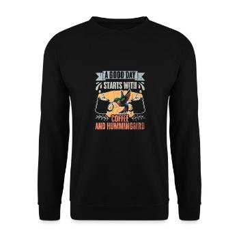 A Good Day Starts With Coffee Vintagte - Unisex Sweatshirt - black - Front - Alina (178cm) & Michal (187cm)