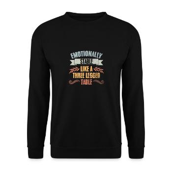 Vintage Emotionally Stable Like A Three Legged - Unisex Pullover - Schwarz - Vorne - Alina (178cm) & Michal (187cm)