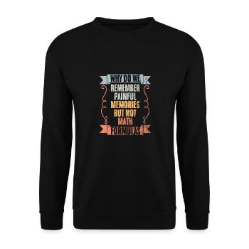 Vintage Why Do We Remember Painful Memories Not - Unisex Pullover - Schwarz - Vorne - Alina (178cm) & Michal (187cm)
