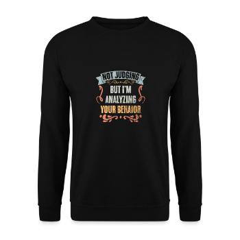 Not Judging But I'm Analyzing Your Behavior Retro - Unisex Sweatshirt - black - Front - Alina (178cm) & Michal (187cm)