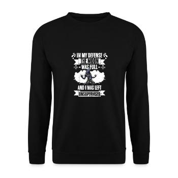 Pour ma défense, la lune était un loup-garou sarcastique - Sweat-shirt Unisexe - noir - Devant - Alina (178cm) & Michal (187cm)