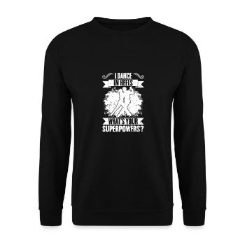 Drôle Je danse en talons Quel est ton superpouvoir - Sweat-shirt Unisexe - noir - Devant - Alina (178cm) & Michal (187cm)