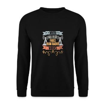 Quand tout le reste échoue La radio amateur fonctionne Rétro amateur - Sweat-shirt Unisexe - noir - Devant - Alina (178cm) & Michal (187cm)