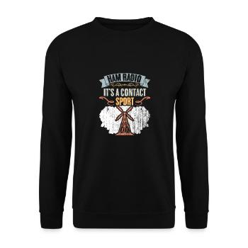 Retro Ham Radio It's A Contact Sport Amateur Radio - Unisex Sweatshirt - black - Front - Alina (178cm) & Michal (187cm)