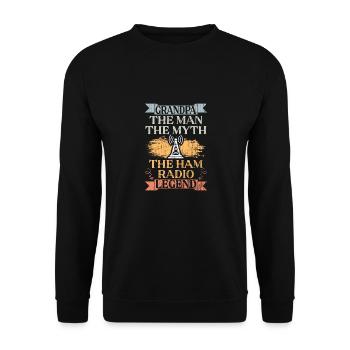 Grandpa The Man The Myth Cool Ham Radio Legend - Unisex Sweatshirt - black - Front - Alina (178cm) & Michal (187cm)