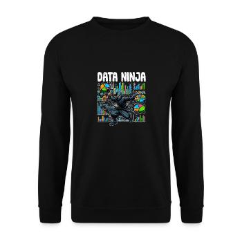 Data Ninja Funny Data Science Deep Learning For - Unisex Sweatshirt - black - Front - Alina (178cm) & Michal (187cm)