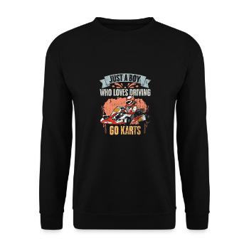 Juste un garçon qui aime les courses de karting vintage pour - Sweat-shirt Unisexe - noir - Devant - Alina (178cm) & Michal (187cm)