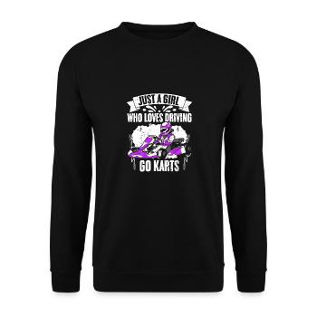 Juste une fille qui aime les courses de karting géniales - Sweat-shirt Unisexe - noir - Devant - Alina (178cm) & Michal (187cm)