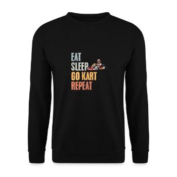 Eat Sleep Vintage Go Karting Hobby For A Go-Kart - Unisex Sweatshirt - black - Front - Alina (178cm) & Michal (187cm)