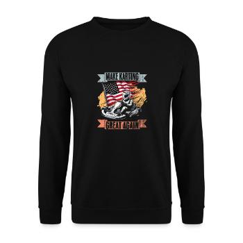 Rétro : Rendre le karting à nouveau grand : un coureur de karting - Sweat-shirt Unisexe - noir - Devant - Alina (178cm) & Michal (187cm)