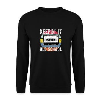 Old School 90 Musique Mixtape Cassette Rétro Cool - Sweat-shirt Unisexe - noir - Devant - Alina (178cm) & Michal (187cm)