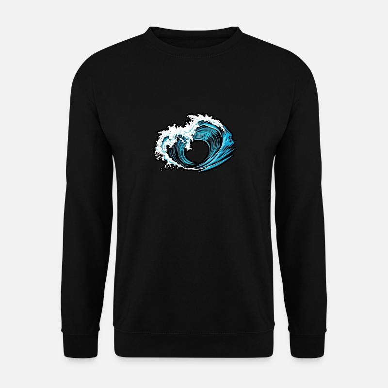 Power Wave – Retro Surf Vibes - Unisex Pullover - Schwarz