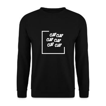Clap clap clap ! Motif blanc - Sweat-shirt Unisexe - noir - Devant - Alina (178cm) & Michal (187cm)