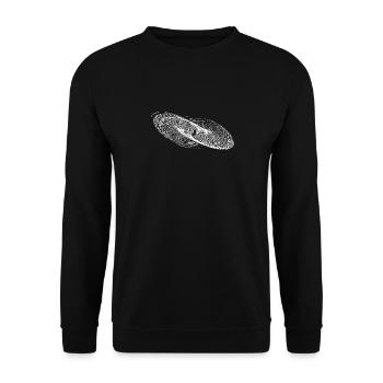 Geometric Circle Lines Ellipses - Unisex Sweatshirt - black - Front - Alina (178cm) & Michal (187cm)