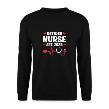Retirement 2025 Pensioner Pension Pensioner - Unisex Sweatshirt - black - Front - Alina (178cm) & Michal (187cm)