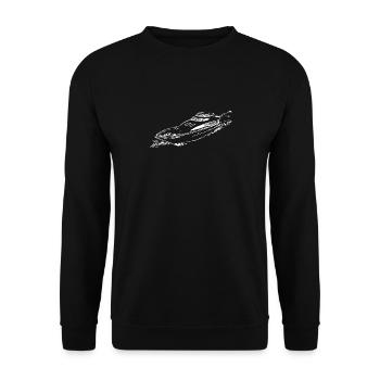 Außergewöhnliches elegantes schnelles Sportboot - Unisex Pullover - Schwarz - Vorne - Alina (178cm) & Michal (187cm)