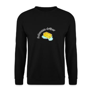 Schwamm drüber Geschenk Idee putzen - Unisex Pullover - Schwarz - Vorne - Alina (178cm) & Michal (187cm)