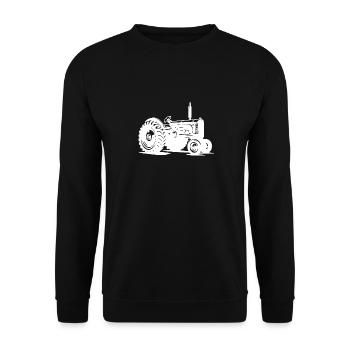 tracteur de terrain tracteur de machines agricoles vintage tracteur - Sweat-shirt Unisexe - noir - Devant - Alina (178cm) & Michal (187cm)