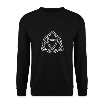 Keltische Knoten schönes Keltisches Symbol - Unisex Pullover - Schwarz - Vorne - Alina (178cm) & Michal (187cm)