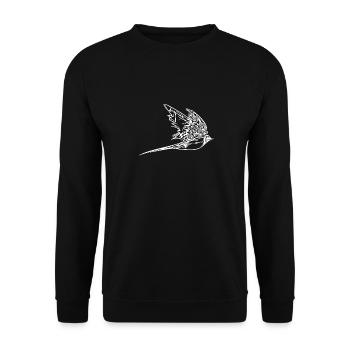 Elegant swallow in flight - Unisex Sweatshirt - black - Front - Alina (178cm) & Michal (187cm)