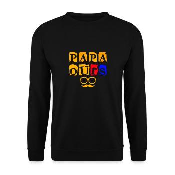 PAPA OURS - Sweat-shirt Unisexe - noir - Devant - Alina (178cm) & Michal (187cm)