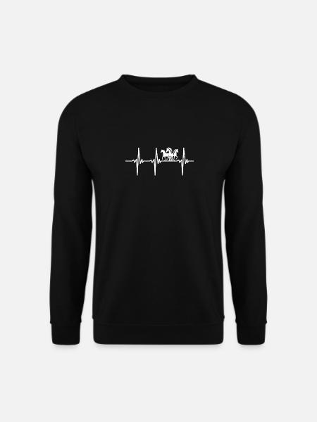 Herzschlag für stolze Pferde Reiterhof Herde - Unisex Pullover - Schwarz