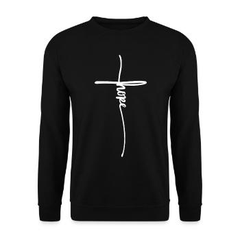 L'espoir chrétien croise Jésus chrétien - Sweat-shirt Unisexe - noir - Devant - Alina (178cm) & Michal (187cm)