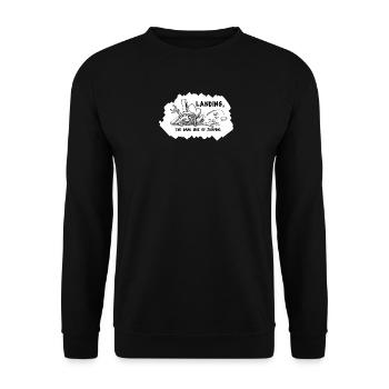 Landing - Unisex Sweatshirt - black - Front - Alina (178cm) & Michal (187cm)