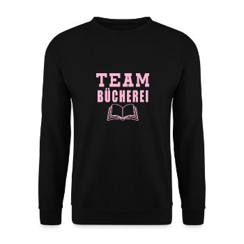 Team Bücherei - Unisex Pullover - Schwarz - Vorne - Alina (178cm) & Michal (187cm)