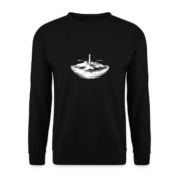 Île solitaire avec phare sur la côte - Sweat-shirt Unisexe - noir - Devant - Alina (178cm) & Michal (187cm)