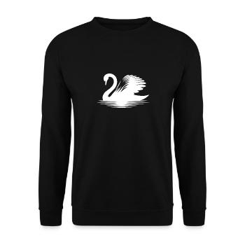 Elegant swan silhouette beautiful portrait - Unisex Sweatshirt - black - Front - Alina (178cm) & Michal (187cm)