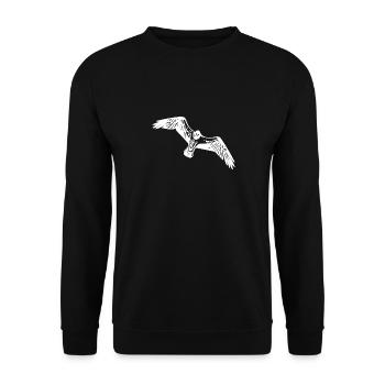 Vintage Seagull in Flight - Unisex Sweatshirt - black - Front - Alina (178cm) & Michal (187cm)