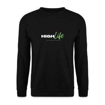 4 highlifepng - Unisex Pullover - Schwarz - Vorne - Alina (178cm) & Michal (187cm)